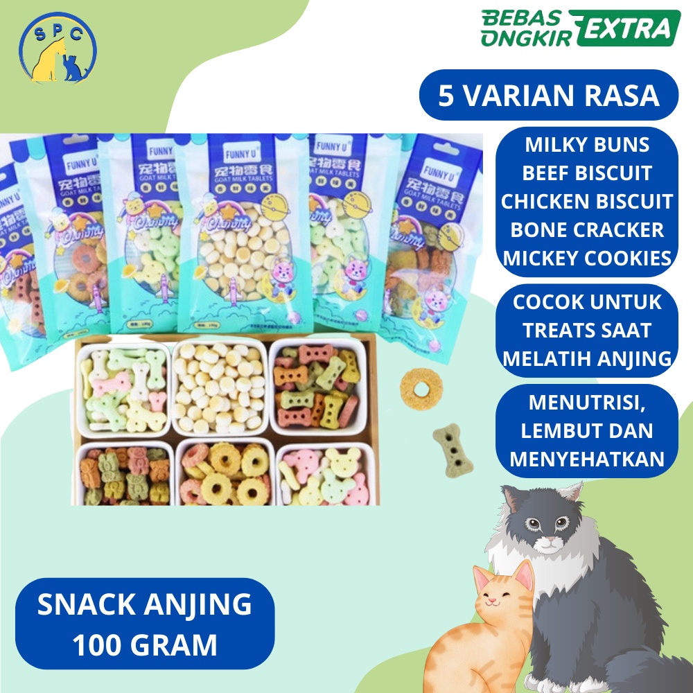 Snack Biskuit Cemilan Puppy Anjing Dog Treat Cemilan Dog Snack Biscuit Anjing 100gram