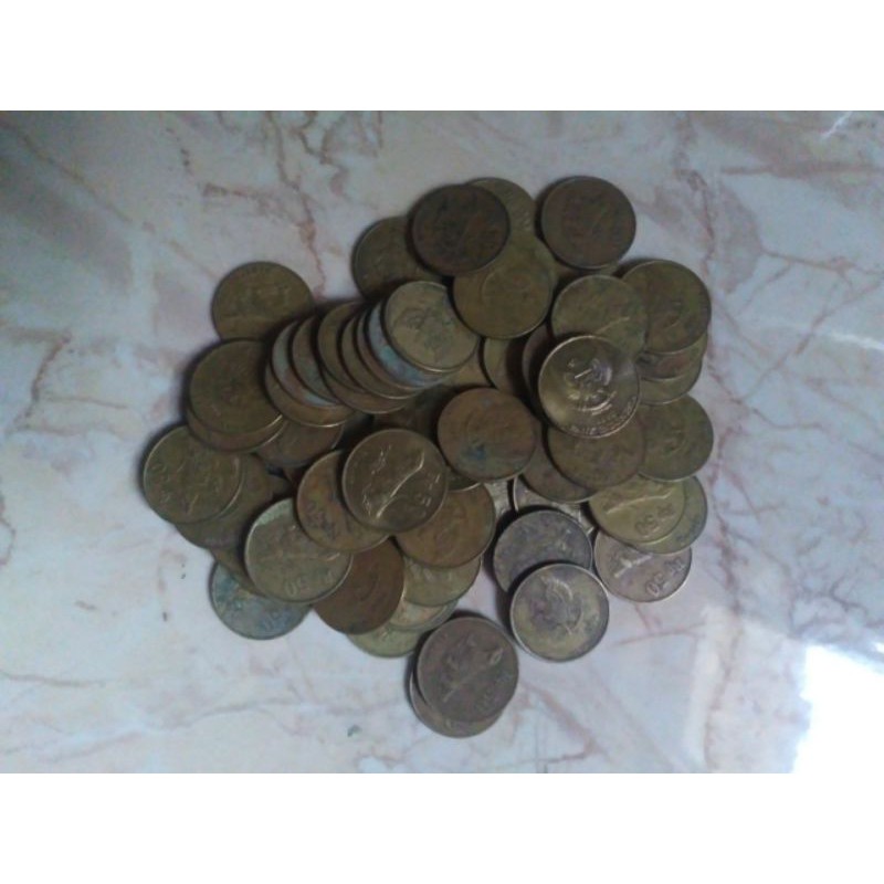 Uang Koin Kuno Asli Rp 50 Gambar Komodo