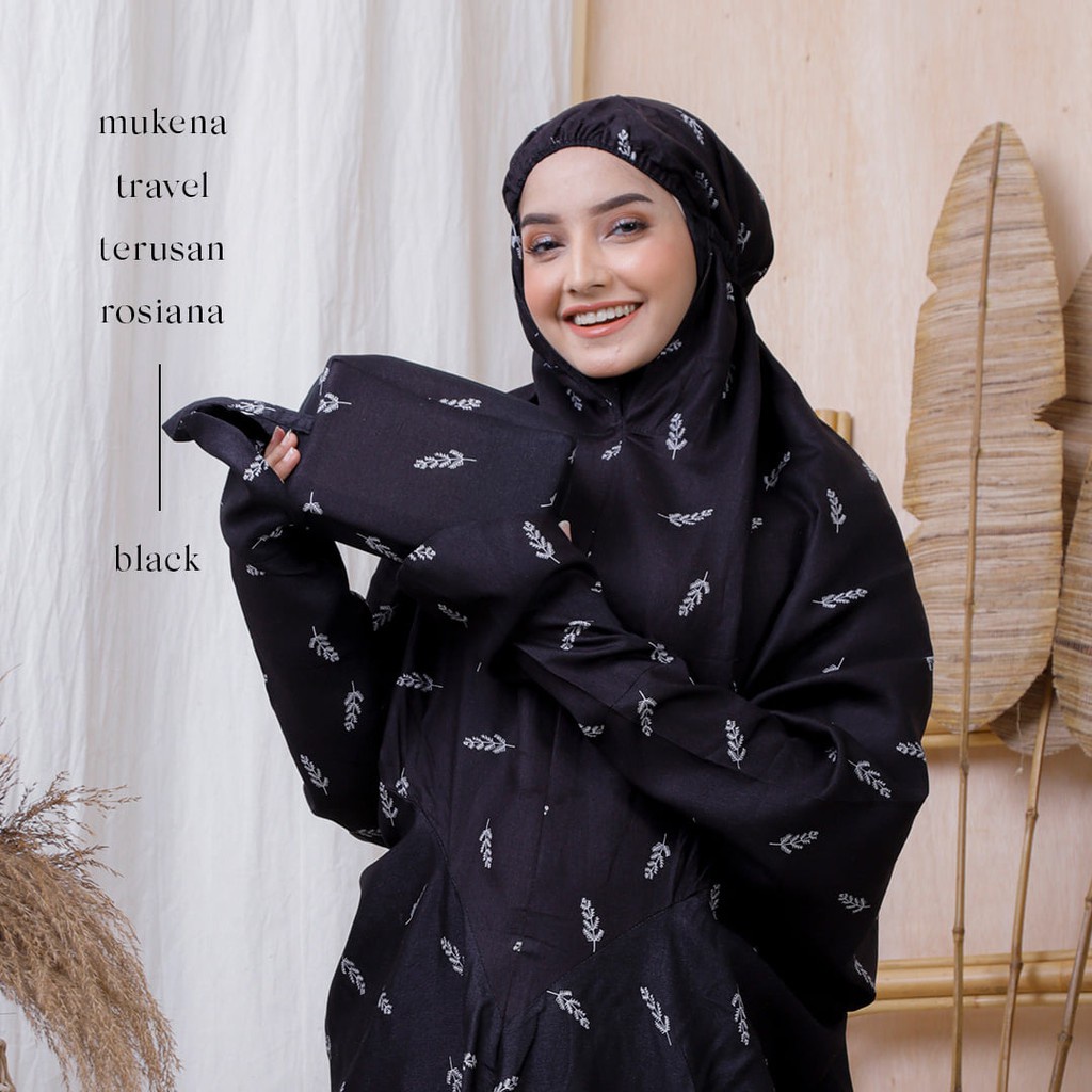 mukena travel terusan rayon bali dewasa motif rosiana mukena pocong mukena lajuran traveling cemara 