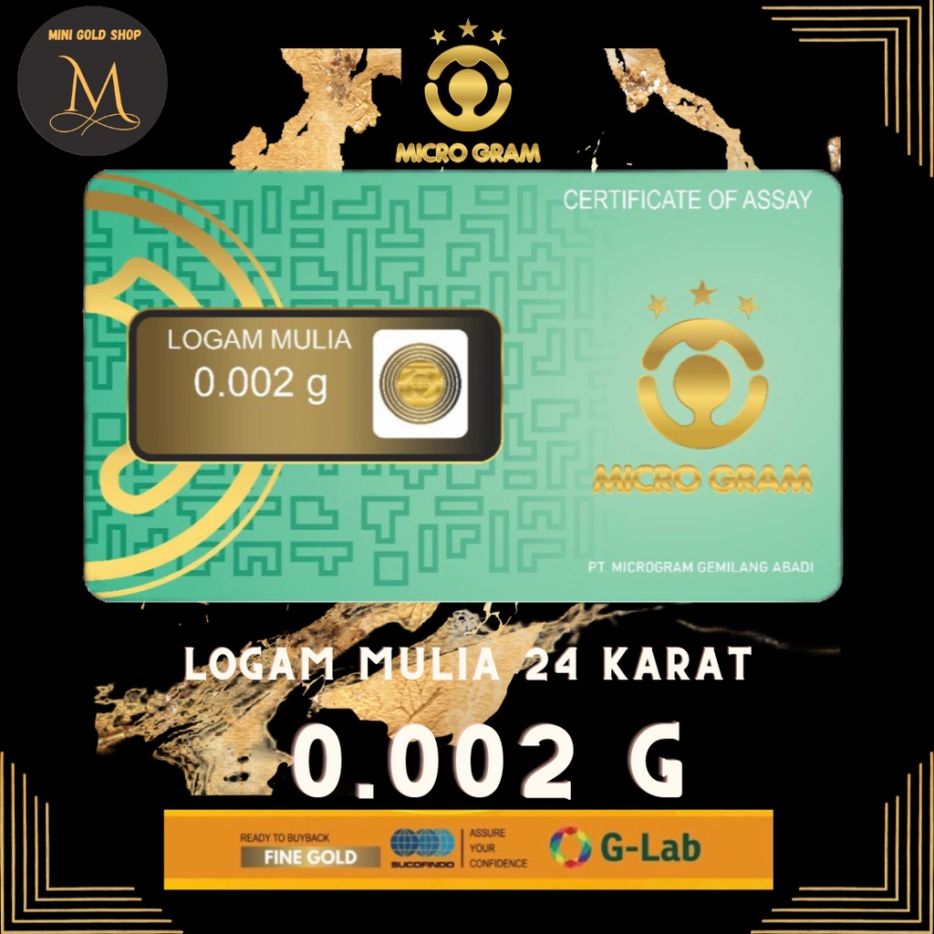 EMAS MINI 0.002gram MICRO GRAM LOGAM MULIA 24 KARAT BABY GOLD DIJAMIN ORI MICRO GRAM