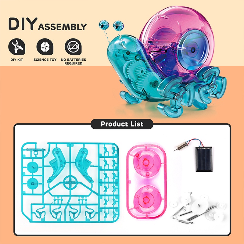 Robot Solar Siput Kit/Mainan Edukasi Merakit Robot Solar Siput/Solar Energy Siput/Solar Snails Robot