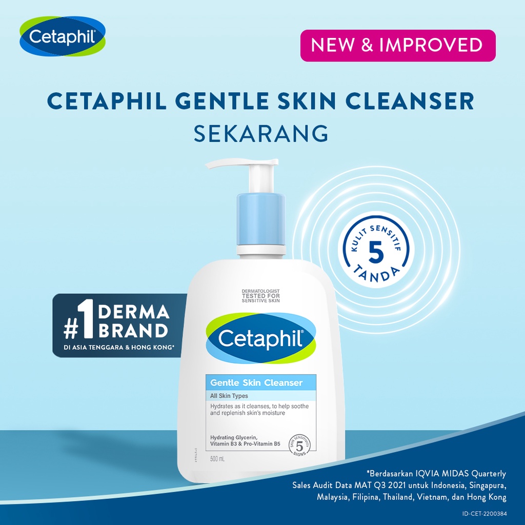 CETAPHIL Gentle Skin Cleanser (59ml/125ml/250ml/500ml) ✔Ori ✔BPOM ✔