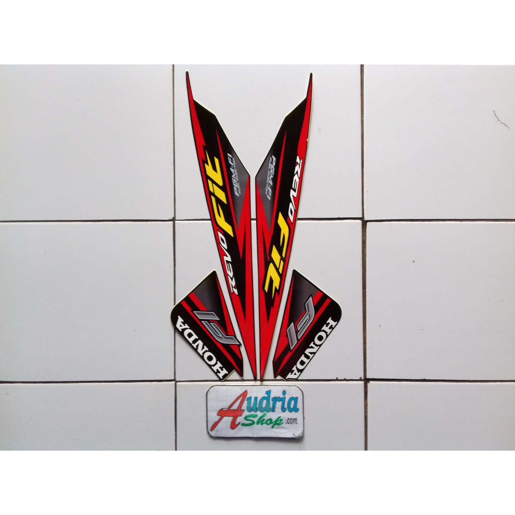 Stiker Striping Motor Honda Revo Fit 2017 Hitam Merah Shopee