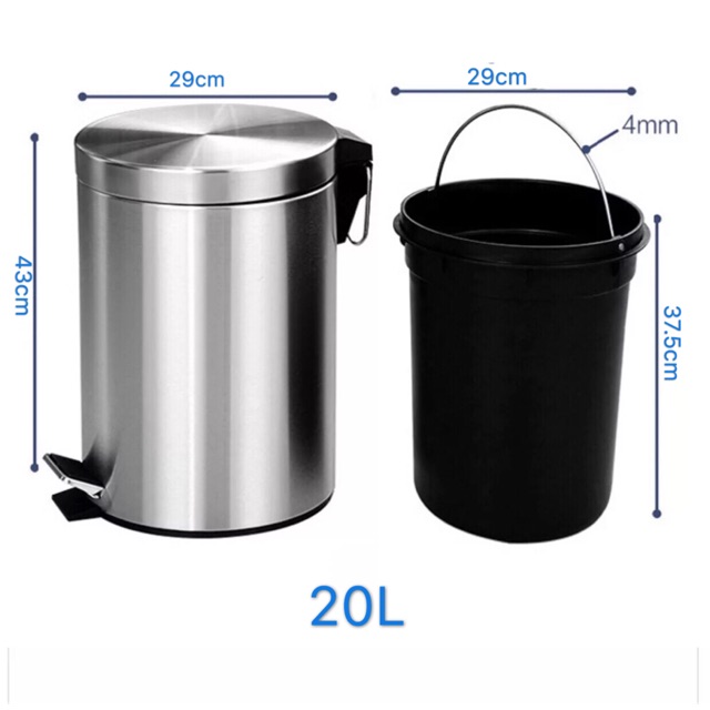 Jual Tempat Tong Sampah 20 Liter Stainless Steel Injak Rubbish Bin Rumah Murah Shopee Indonesia 0437