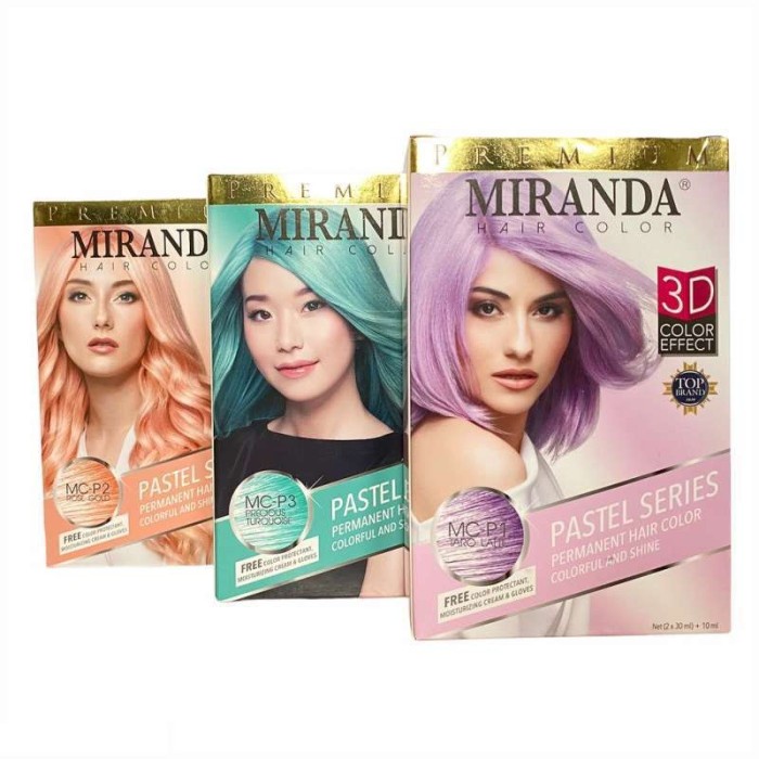 MIRANDA HAIR COLOR PASTEL SERIES - PEWARNA CAT RAMBUT PERMANEN BPOM - P2 ROSE GOLD
