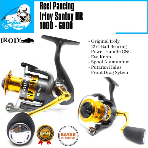 Reel Pancing Iroly Santuy HR 1000-6000 (12+1Bearing) Power Handle - Engkus Fishing