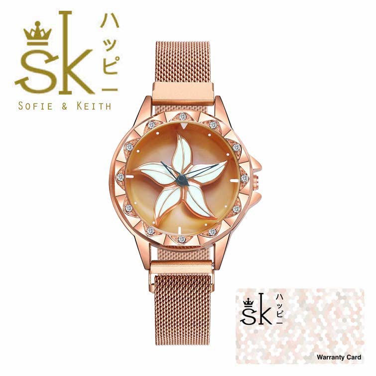 Happy Molly  SK Spin 3D Magnet - Strap Stainless Steel - Jam Tangan Wanita Korea ( Group ) SK_Spin