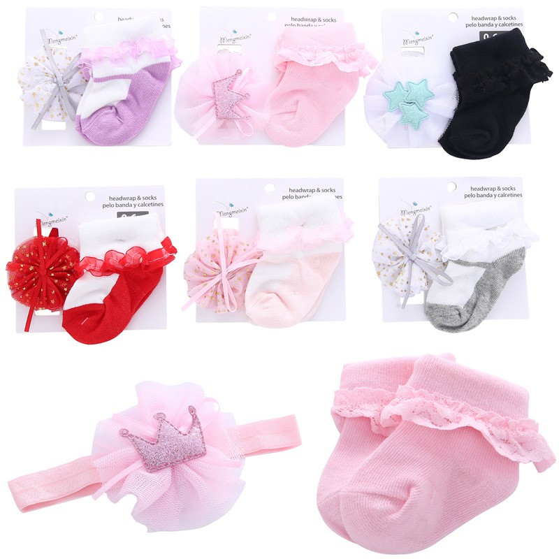 Bandana Bayi dan Kaos Kaki Bayi 1set - 2pcs Aksesoris bayi