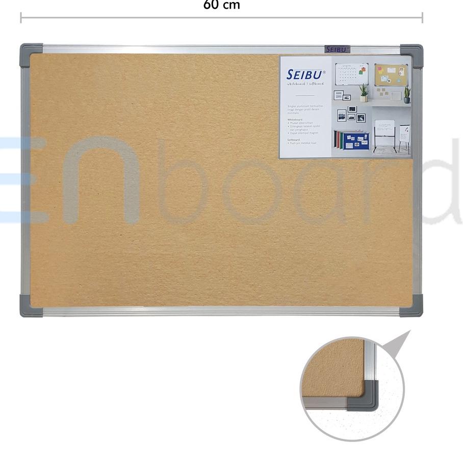 

Diminati Softboard / Cork Board / Pin Board / Papan Pengumuman / Mading Gantung Polos Seibu 40 x 60