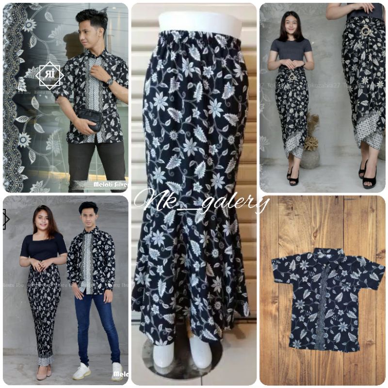 COUPLE BATIK TUNANGAN / BAJU BATIK COUPLE KELUARGA MELATI SILVER