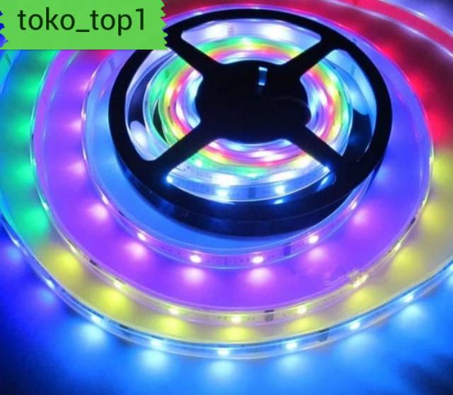 Running led strip flexible 5050 RGB 5m waterproof  full color changing/lampu strip 5m rgb