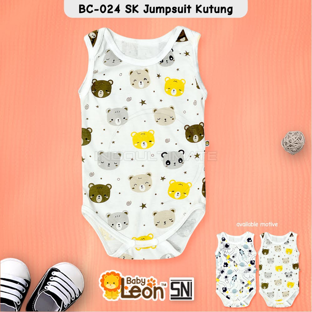 1pc Jumper Bayi Lengan Kutung COTTON BABY LEON Jumpsuit Anak Bayi Balita BodySuit Baju Bayi BC-024SK-Bear