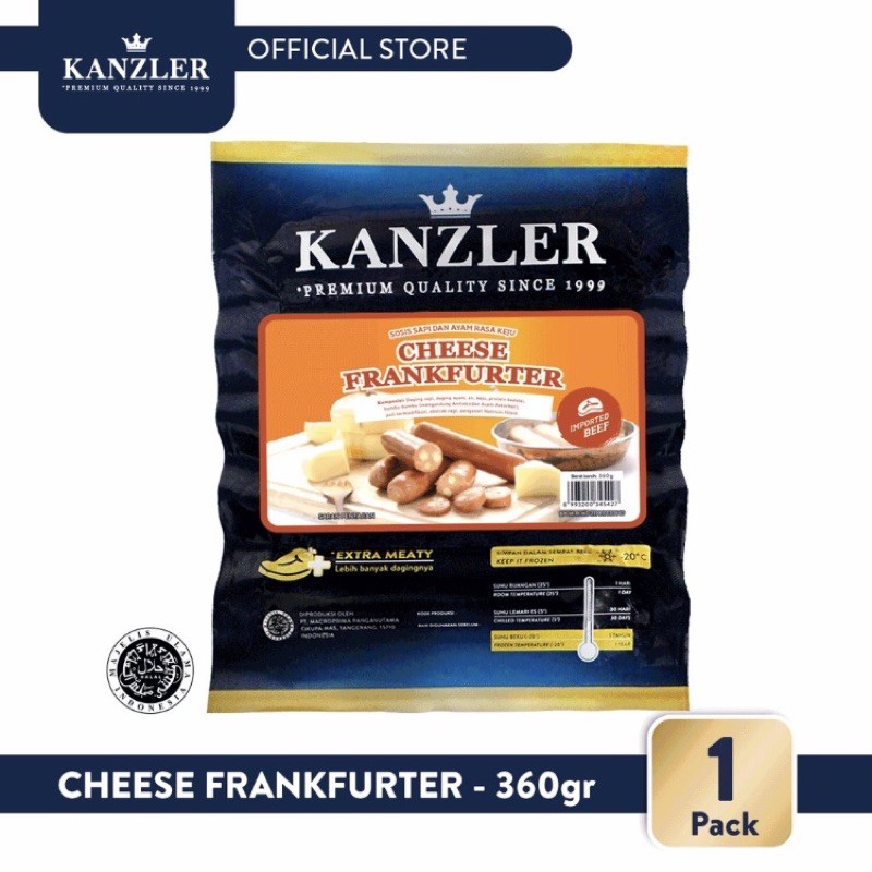 

1 Pack - KANZLER SOSIS CHEESE FRANKFURTER 360gr