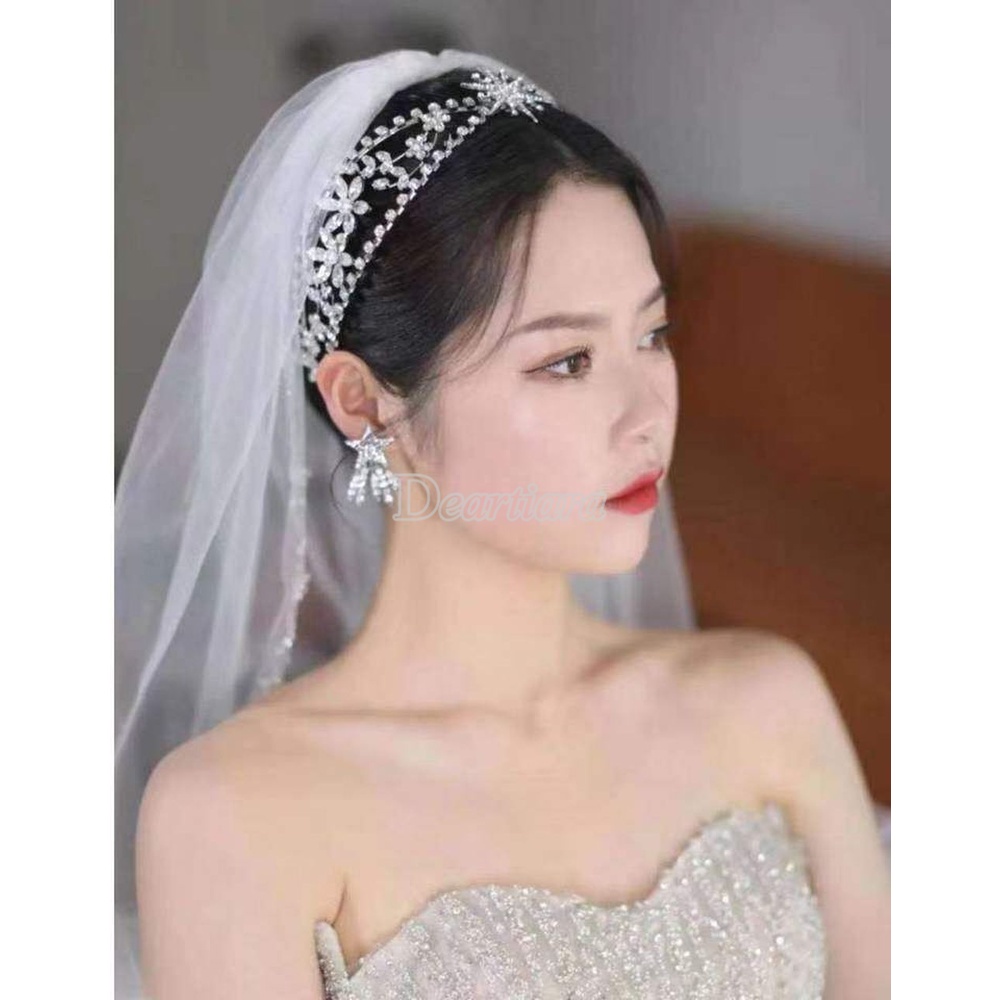 New Luxury Rhinestone Zirconium Stone Hoop Retro Bridal Headdress Headband Crown