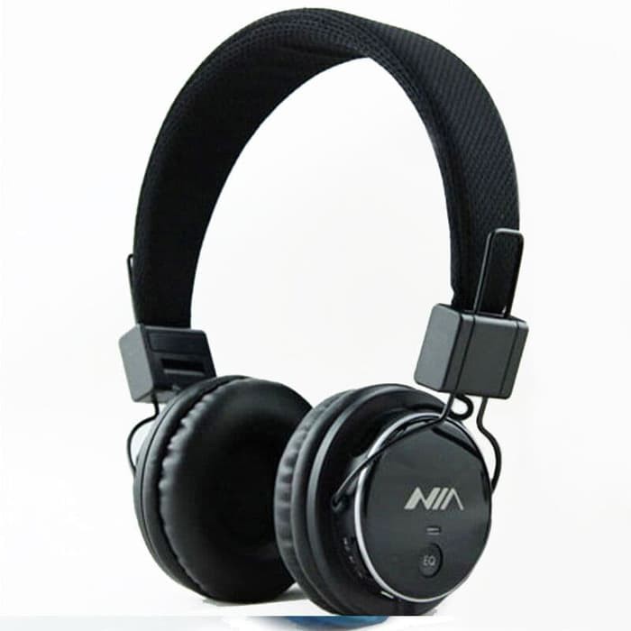 NIA-Q8 Headset Bluetooth Alat Dengar Lagu Musik Bass Headphone Telepon