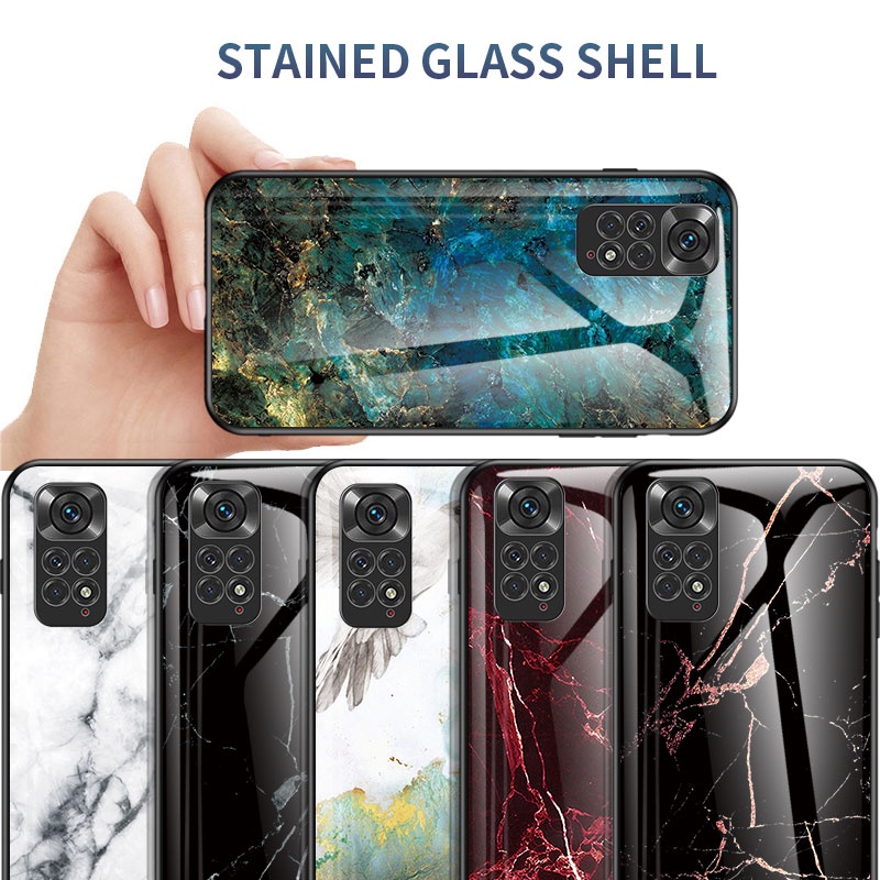 for xiaomi redmi note 11 11s 10 pro 4g 5g note11 note11s tempered glass phone case soft tpu edge shockproof hard protection back casing cover