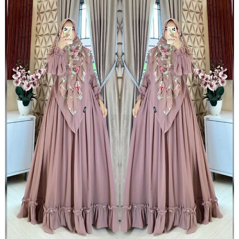 READY Shizuka Syari ORIGINAL By Aldisa| Shizuka syari mocca |gamis pesta | gamis busui | gamis ld110