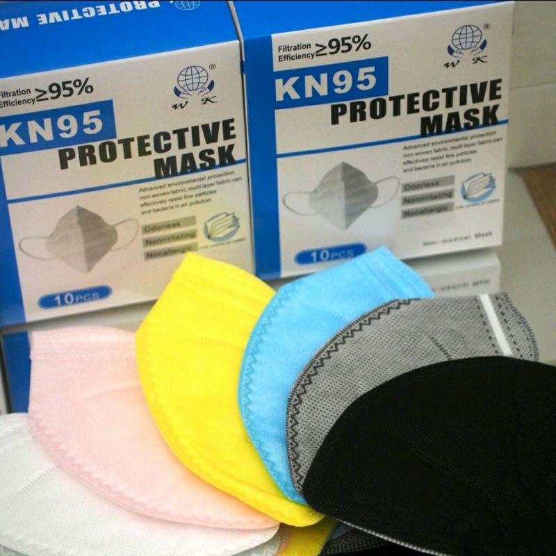 MASKER KN95 EMBOS MIX WARNA ISI 10PCS/ DOS - KN95 MIX WARNA 10 PCS