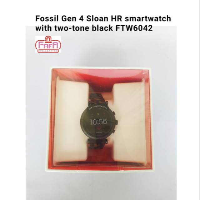 Fossil Gen 4 Sloan HR smartwatch with two-tone black FTW6042