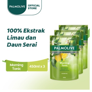 Image of Palmolive Aroma Sensations Shower Gel Morning Tonic Pouch 450ml - Sabun Mandi Cair (3pcs)