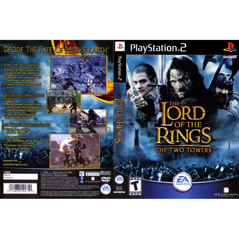 Kaset PS2 LOTR : The Two Tower