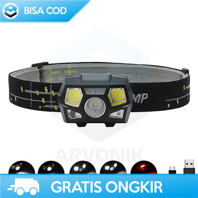 SENTER HEADLAMP CHARGER LED OUTDOOR TAFFLED XPE+COB 10000 LUMENS MURAH