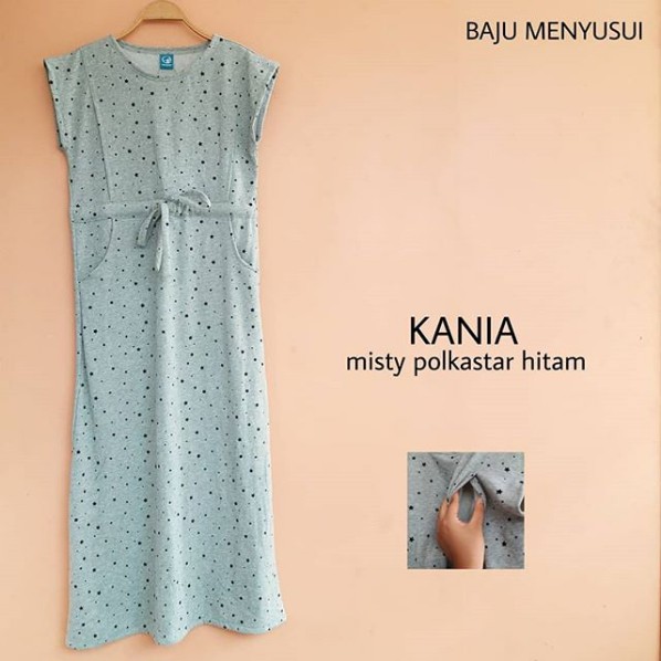 mamigaya Kania misty polkastar hitam baju menyusui