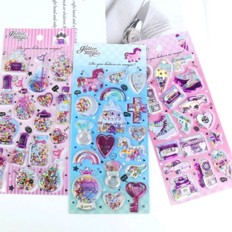 Sticker Stiker Glitter Magic Sequin