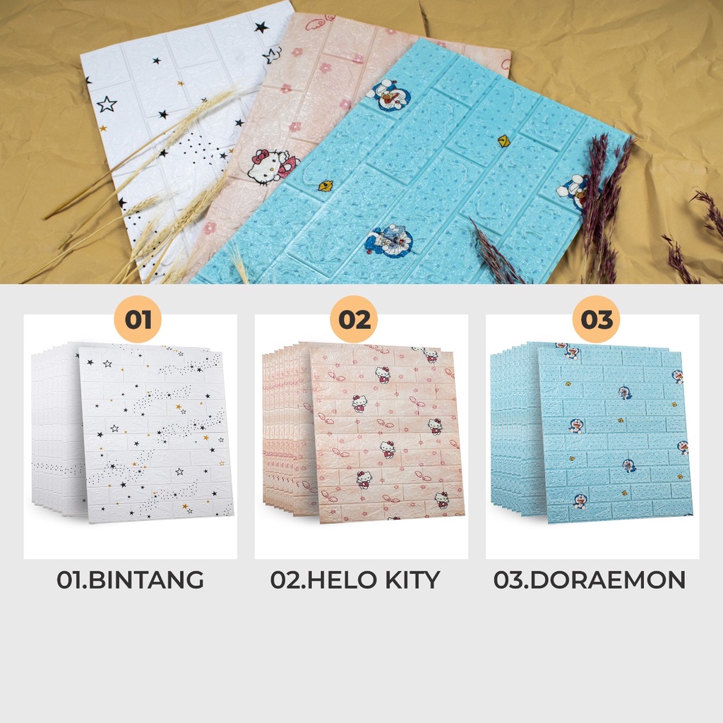 WALLPAPER FOAM WALLFOAM BATA, PLAFON, KAYU 3D PROMO-3