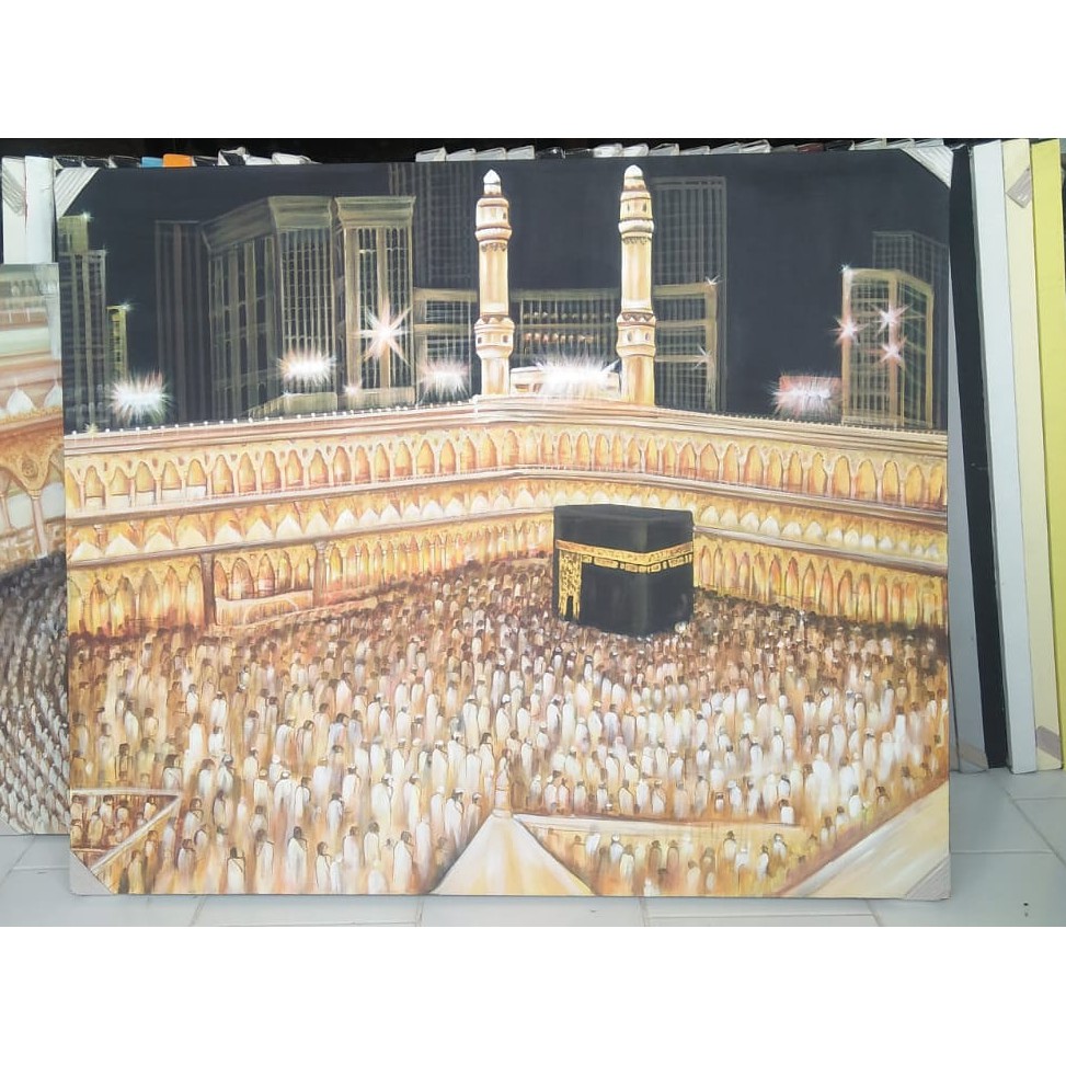lukisan kanvas kabah mekah 100x110 cm RD dsw2 ed