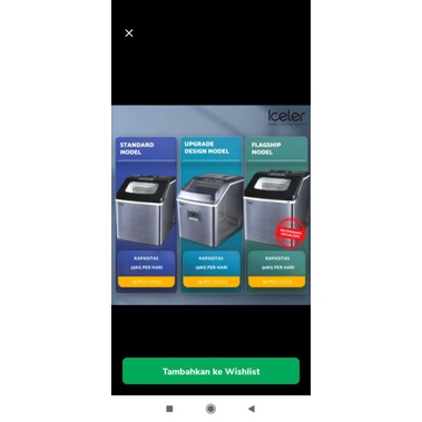 Mesin Pembuat Es Batu Kristal / ICELER _25Kg, Standar