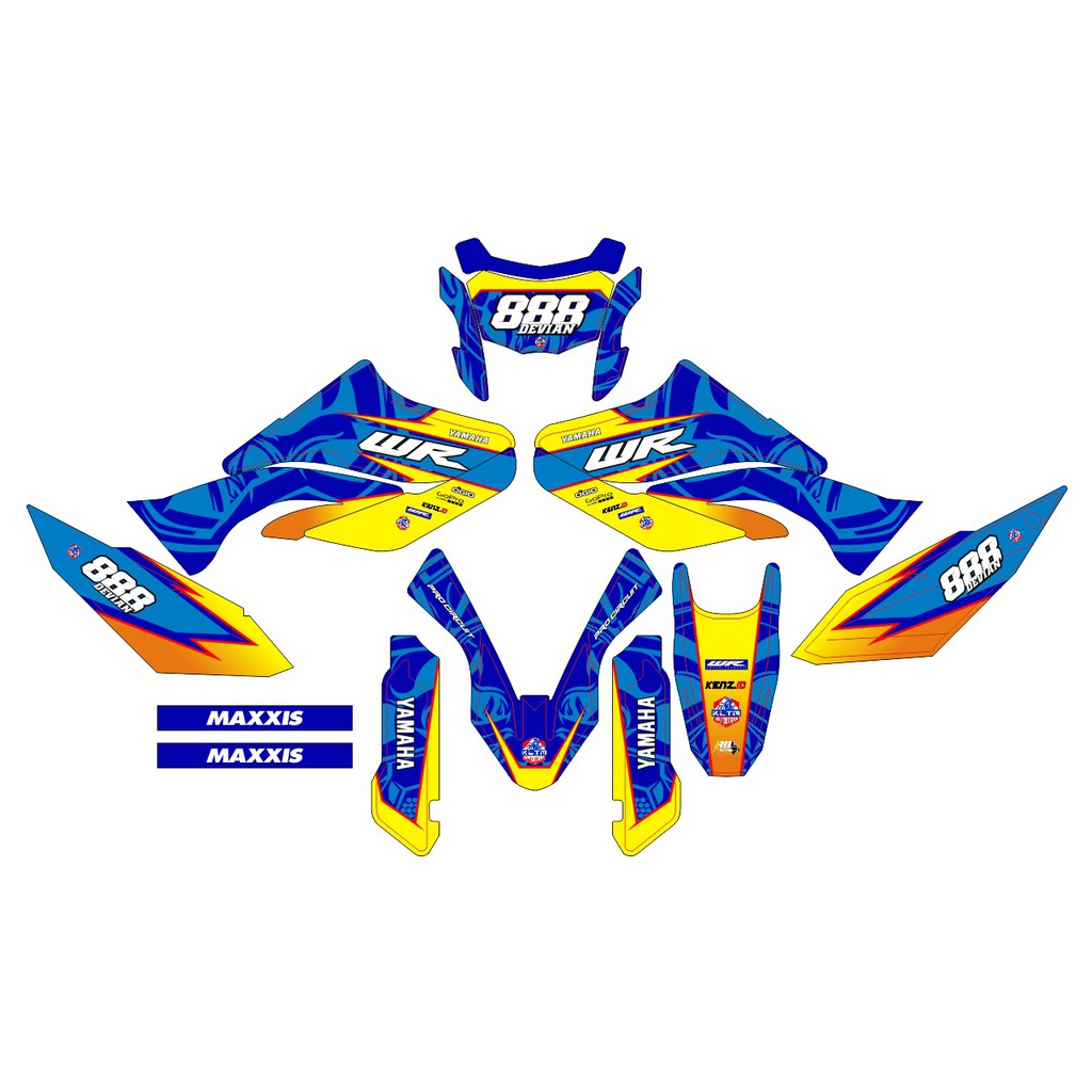 Stiker Decal YAMAHA WR 155 Custom Code A888 (4)