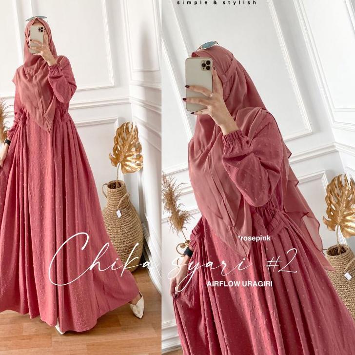 LANGSUNG ATC.. CHIKA SYARI #2  By NABTIK gamis airflow uragiri LD 110 Gamis syari