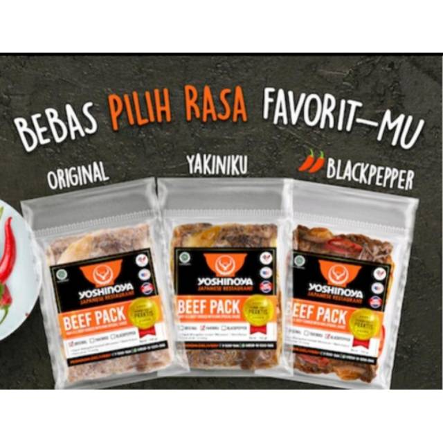 

BEEF PACK YOSHINOYA (BISA UNTUK 2X MAKAN) HANYA BISA DIKIRIM KE DAERAH YANG 1 HARI SAMPAI
