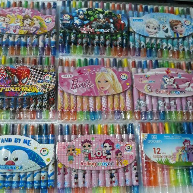 

Crayon putar FANCY pendek 12 warna