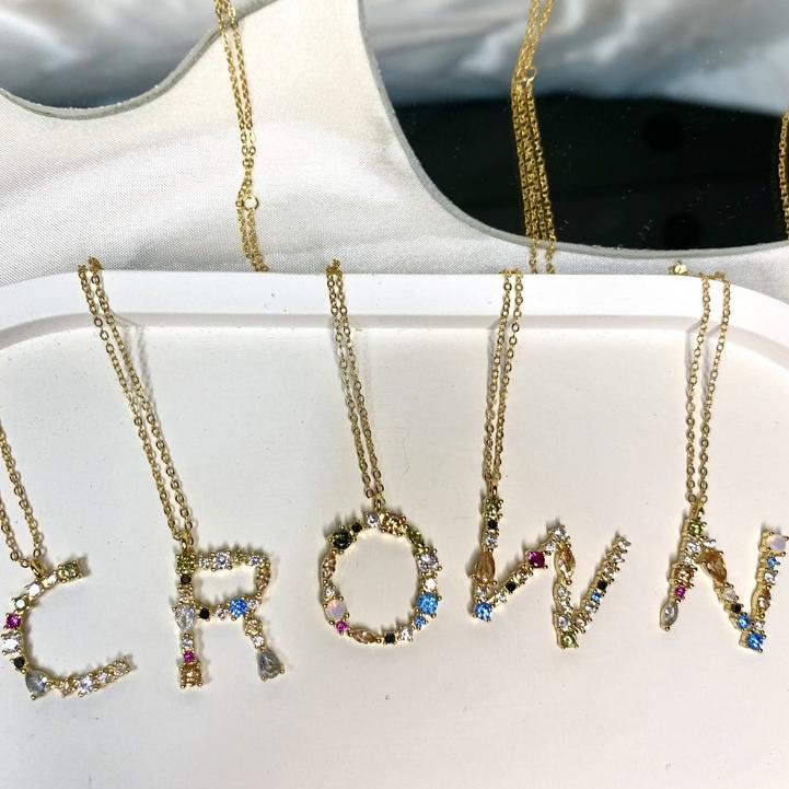 Paling Dicari.. Lyla Necklace - PD Paola Inspired Kalung Inisial Huruf Alfabet Abjad A-Z Anti Karat 