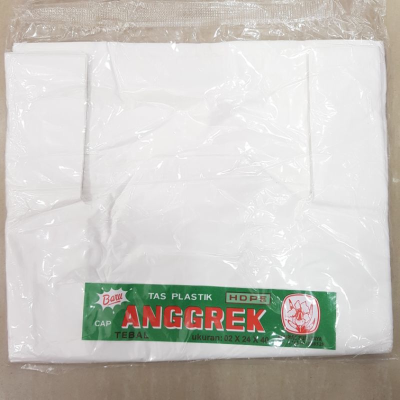 KRESEK ANGGREK PUTIH 24X40X0.2 50PCS