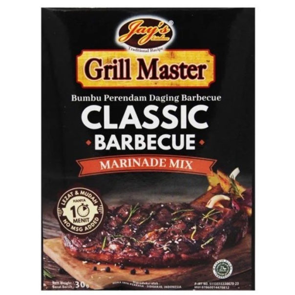 

Grill Master Classic Barbecue Marinade Mix Perendam Daging Barbecue Healthy Wagyu