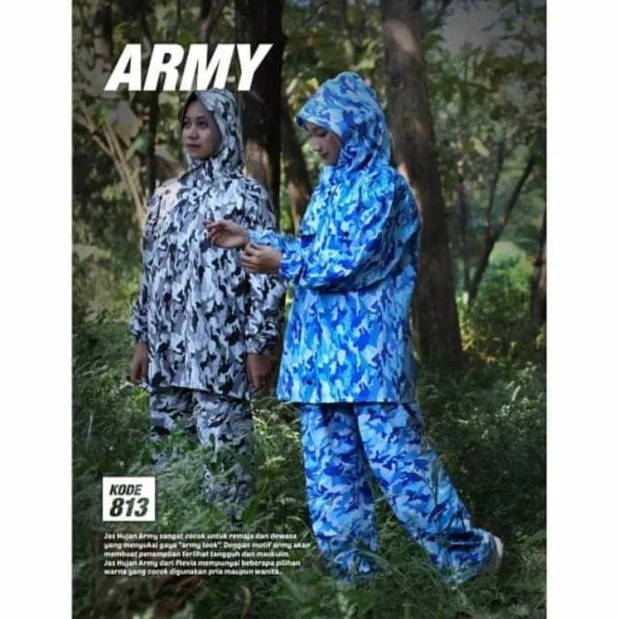 Jas Hujan PLEVIA ARMY 813 Jaket Celana Loreng