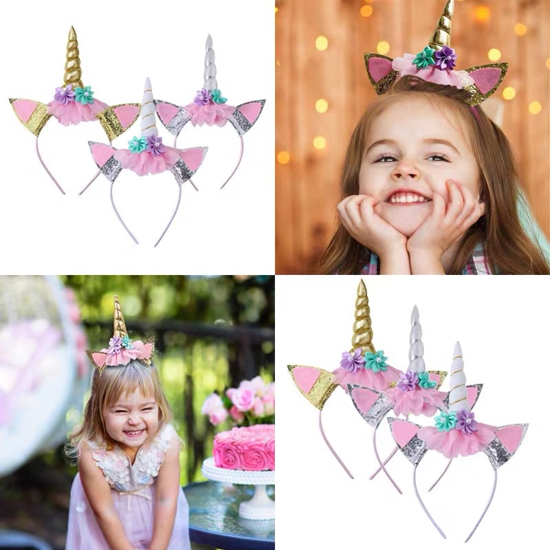 [PRINCESS KESLI] Bando Unicorn Aksesori Rambut Anak Warna Warni Tanduk Kuda Poni Import