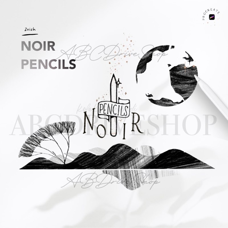 Procreate Brush - Noir Pencils for Procreate