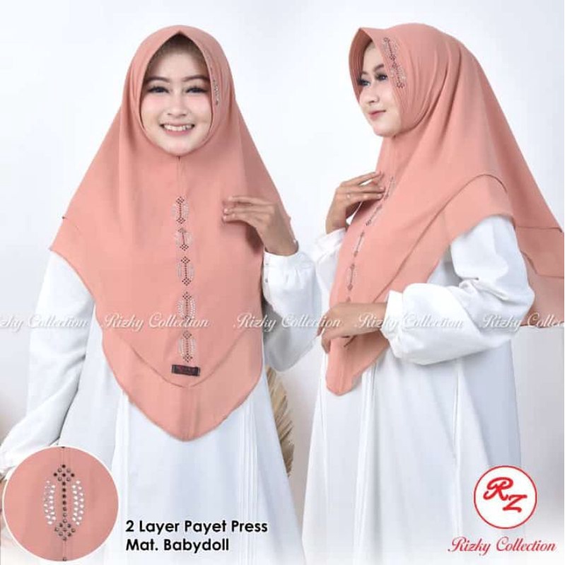 HIJAB INSTAN PAYET SAINA ORIGINAL RIZKY//PAYET SAINA HIJAB CERUTY DUA LAYER
