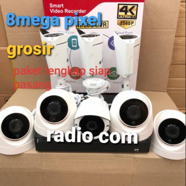 Paket cctv 8 chanel inverty 4k 8mega pixel 2560p ic sony