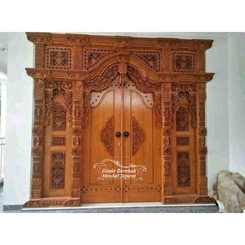 PINTU GEBYOK JATI KUPU TARUNG, UKIR HANDAL, ELEGAND MEWAH BERKUALITAS