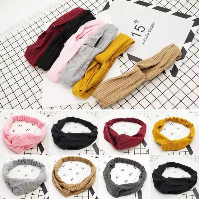 Bandana Bando Korea Simpul Korean Style Headband Shopee Indonesia