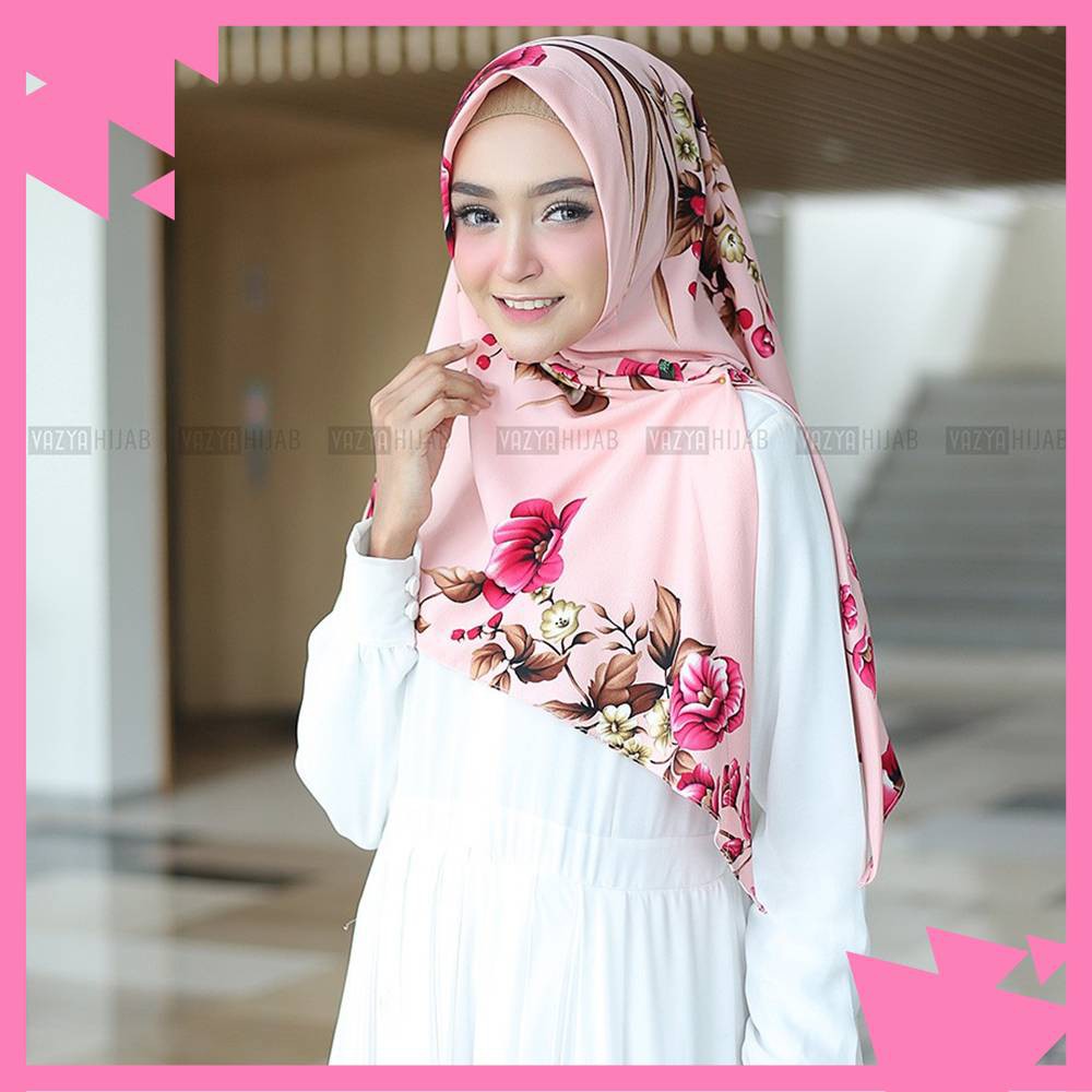 GAYATRI JILBAB KERUDUNG SEGITIGA INSTAN HIJAB INSTANT TRIANGLE HIGH QUALITY BUBBLEPRINT MOTIF BUNGA