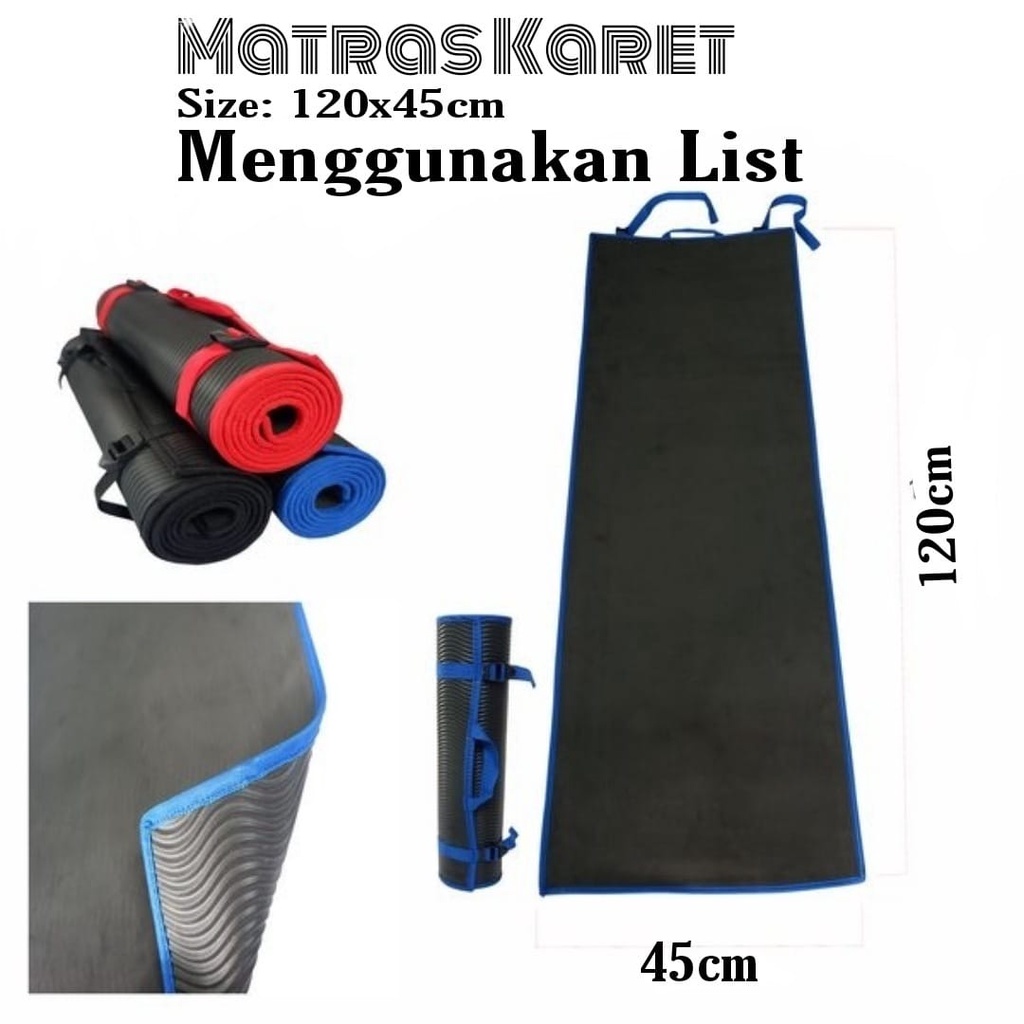 Matras Karet 120x45 cm  / Matras Camping / Matras Yoga / Menggunakan list