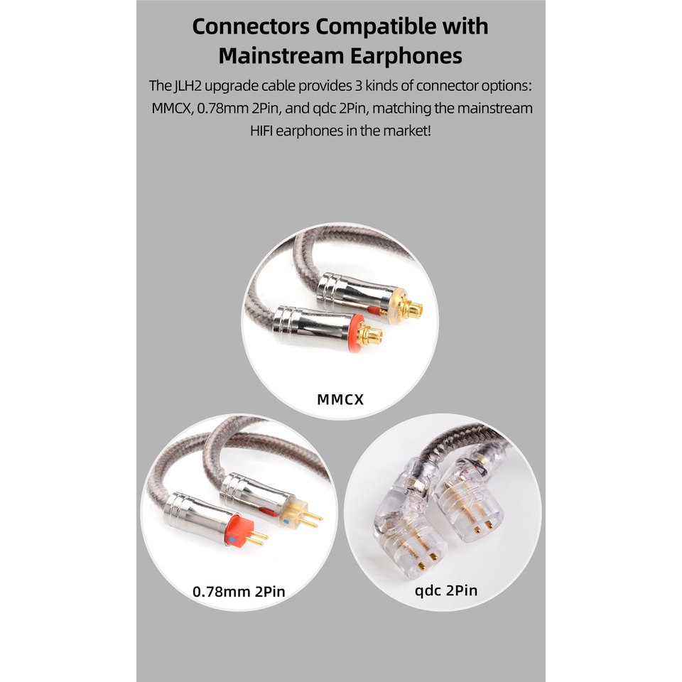 2022 NiceHCK JIALAI JLH2 Silver Plated OCC+OCC Mixed Earphone Upgrade Cable 3.5//2.5//4.4mm MMCX//QDC//0.78mm 2Pin For KZ ZSN Pro ZEX