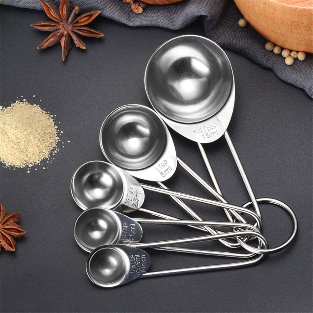 Solighter Sendok Takar Perlengkapan Rumah Tangga Peralatan Set Stainless Steel Gadget Dapur Cocok Di Toples Bumbu