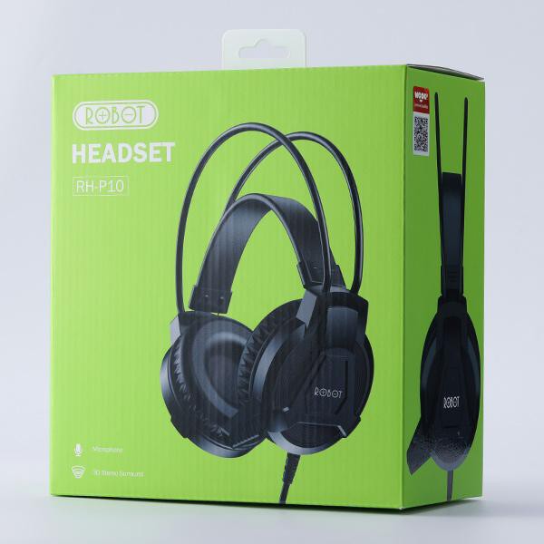 Headphone Gaming ROBOT RH-P10 Headset Double Jack Audio With Mic - Garansi Resmi 1 Tahun